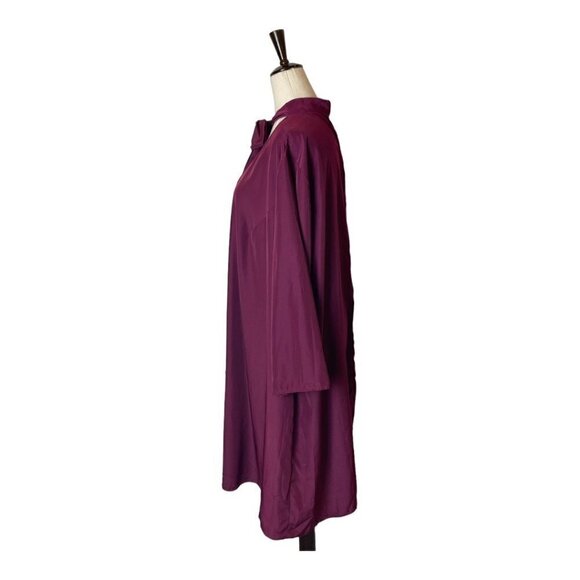 GB X Amanda Uprichard Maroon Gwynnie Bee Long Sleeve Tie Neck Shift‎ Dress 2X - Picture 4 of 9